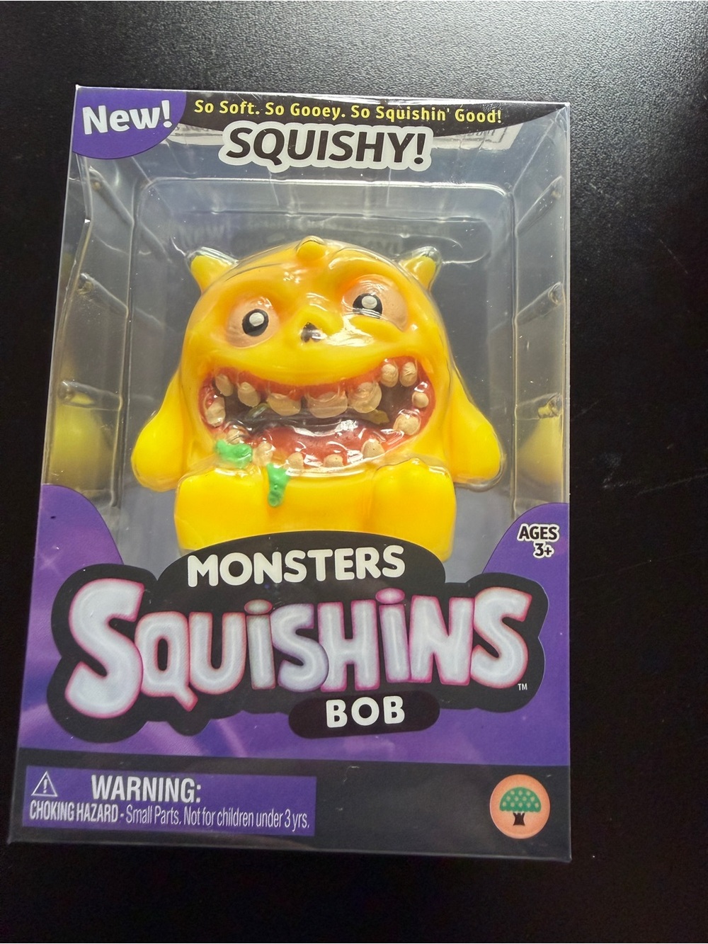 New Squishins Monster 3D Sensory Squishy Toy Bob Yellow Squeeze Tactile 3+
